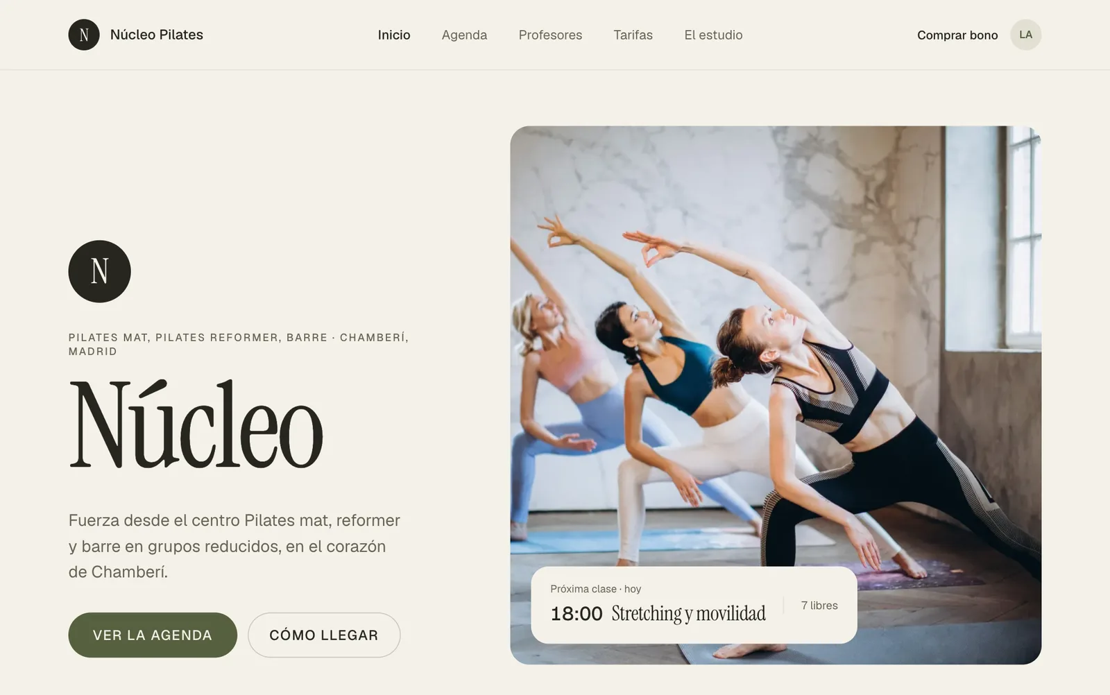 Portada de Núcleo Pilates en estilo Elegante