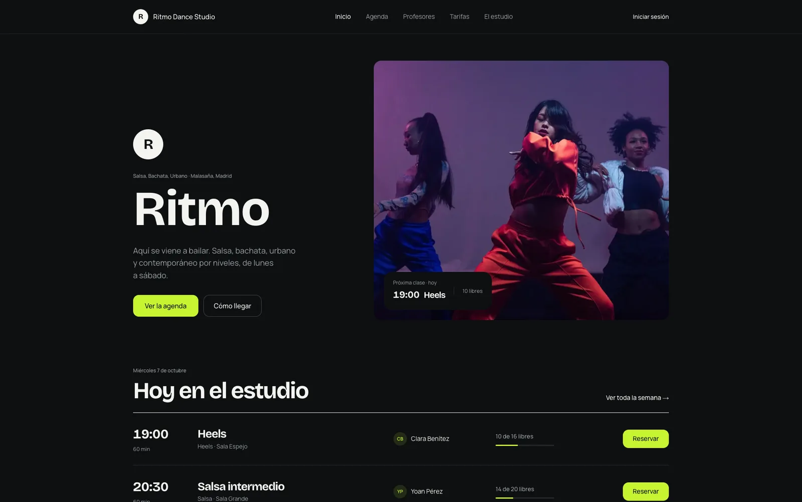 Portada de Ritmo Dance Studio en estilo Dinámico